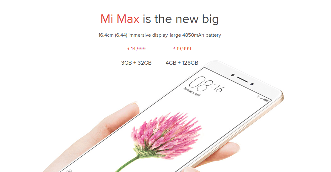 You are currently viewing Xiaomi Mi Max with 6.44 inch screen is now available in India