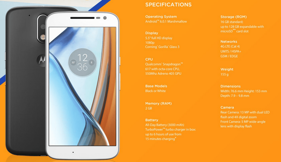 You are currently viewing Moto G 4th Gen now available for Online Purchase