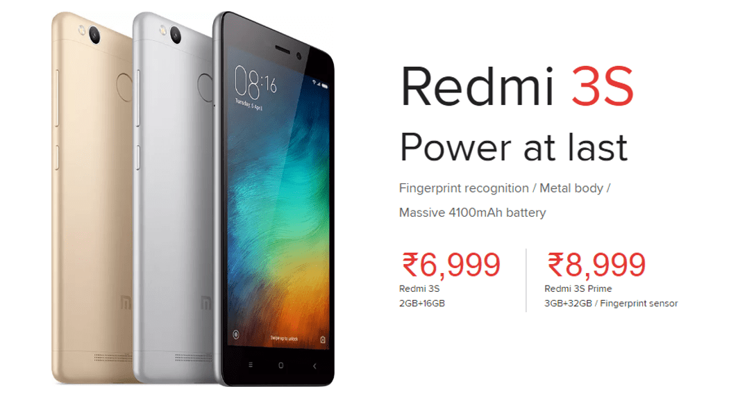 You are currently viewing Xiaomi launched Redmi 3S and Redmi 3S Prime in India