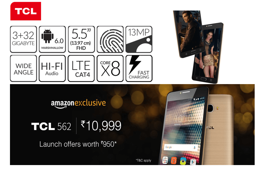 You are currently viewing TCL 562 (3GB + 32GB) Android Smart Phone launched in India at 10,999