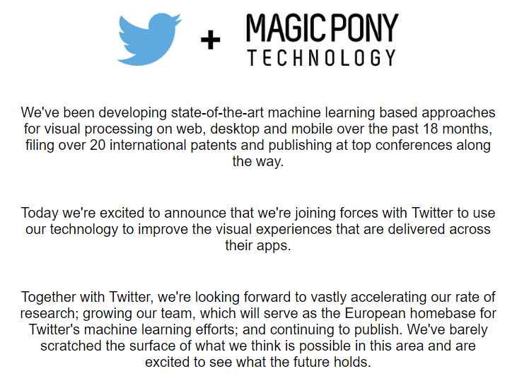 You are currently viewing Twitter acquires Magic Pony Technology