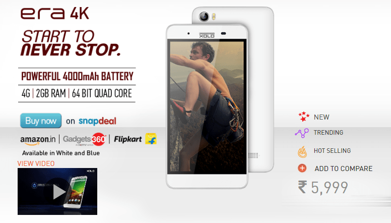 You are currently viewing XOLO launched era 4K Smart Phone with 4000mAh Battery at Rs.5,999