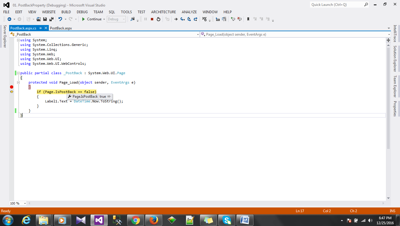 You are currently viewing Is Post Back Property in ASP.Net Webforms