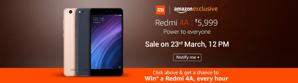 You are currently viewing Redmi 4A now available in India at Rs. 5,999